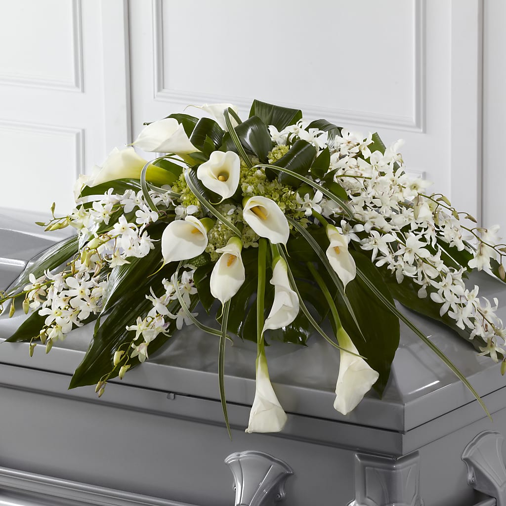 Angel Wings Casket Spray – Flowers By Willie, Marshall TX