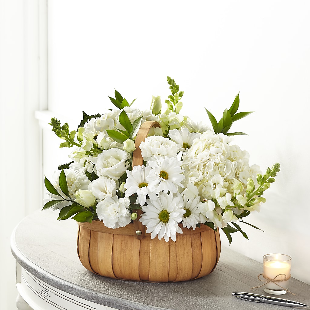 Pure Ivory Basket – Flowers By Willie, Marshall TX