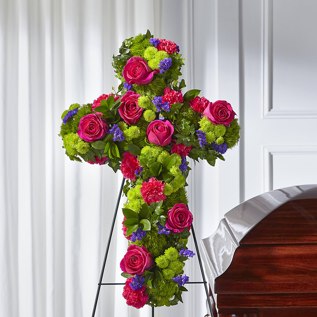 Tribute Rose Floral Cross – Flowers By Willie, Marshall TX