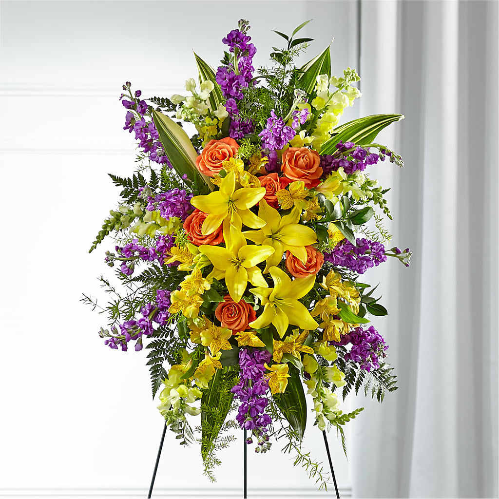 Thoughtful Prayers Standing Spray – Flowers By Willie, Marshall TX