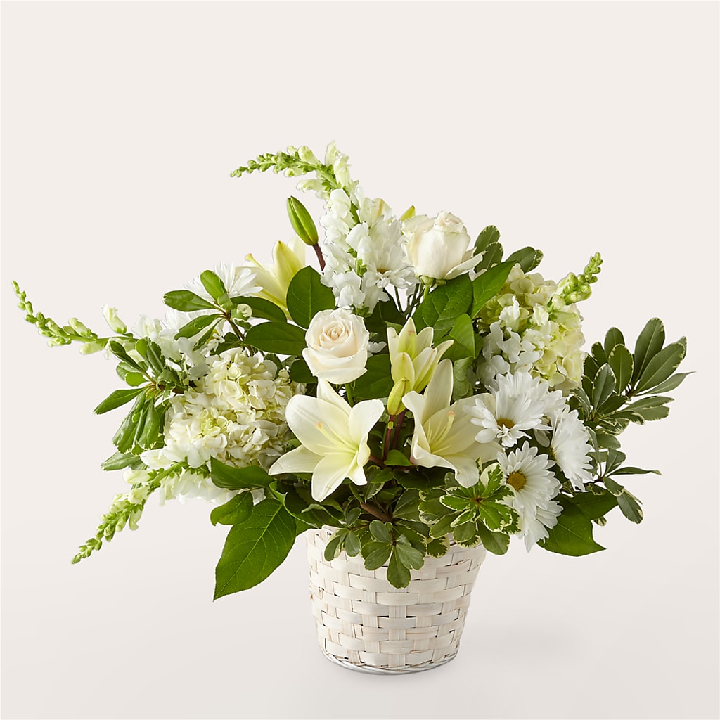 Ivory Elegance Floral Basket – Flowers By Willie, Marshall TX