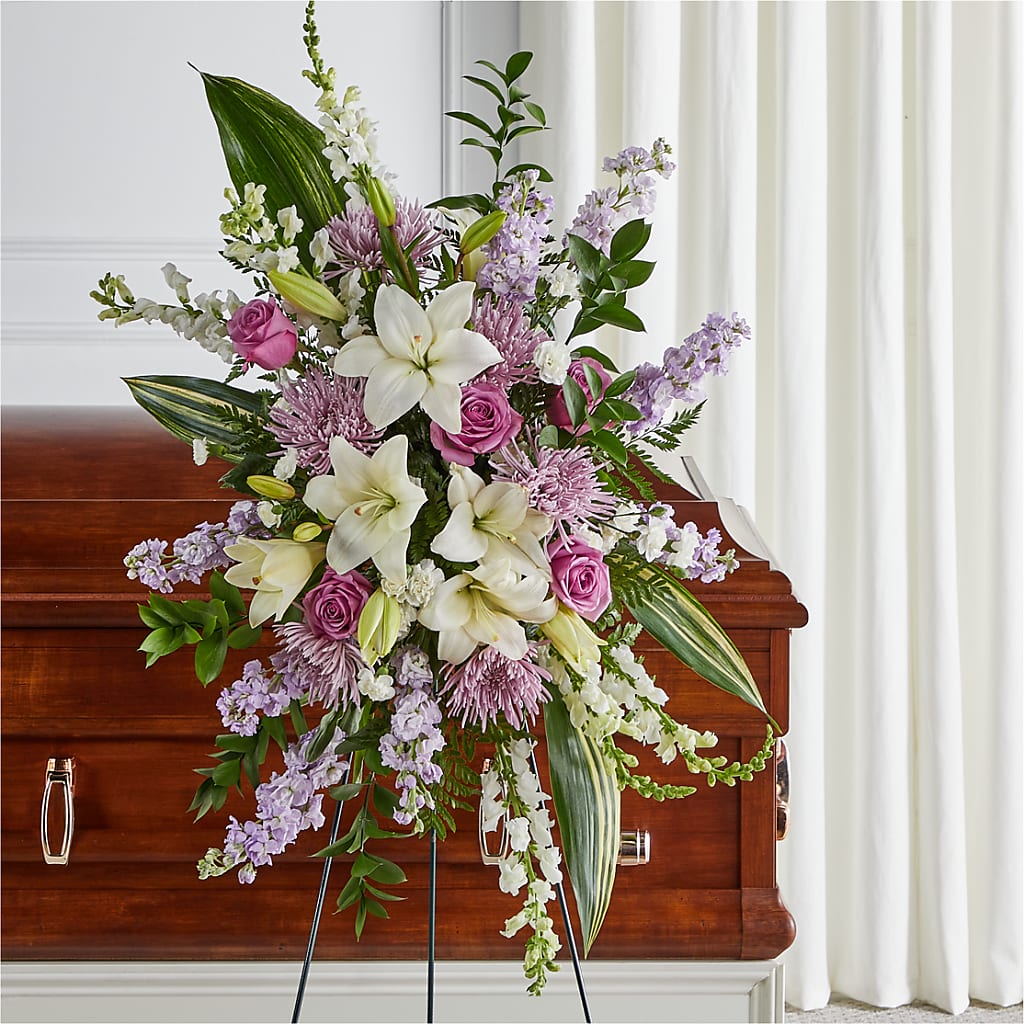 Grateful Hearts Standing Spray – Flowers By Willie, Marshall TX