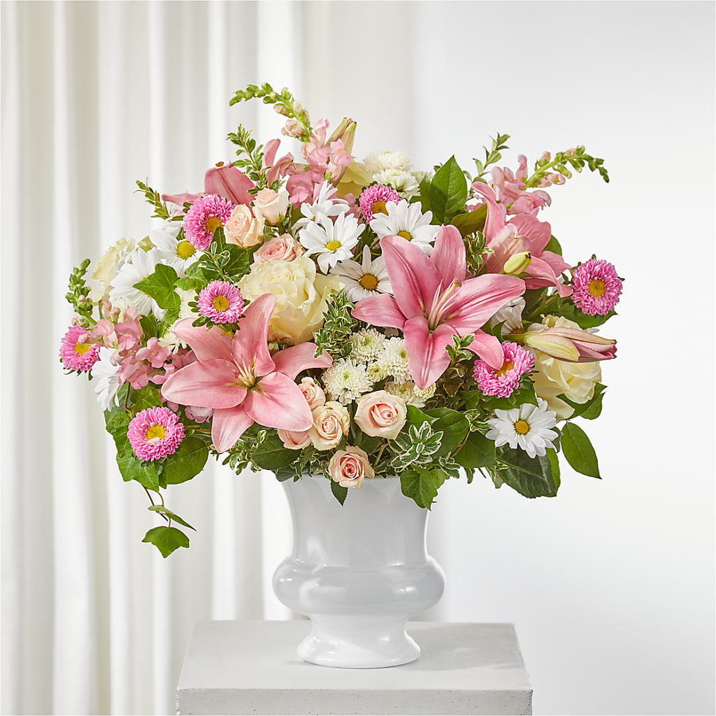 Empathetic Blooms Urn Arrangement – Flowers By Willie, Marshall TX