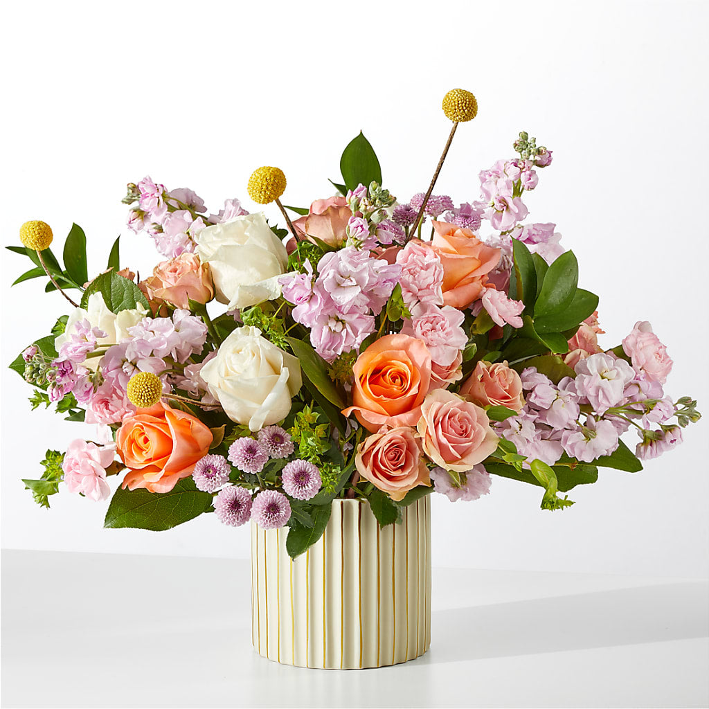 French Market Bouquet with Ivory Vase – Flowers By Willie, Marshall TX