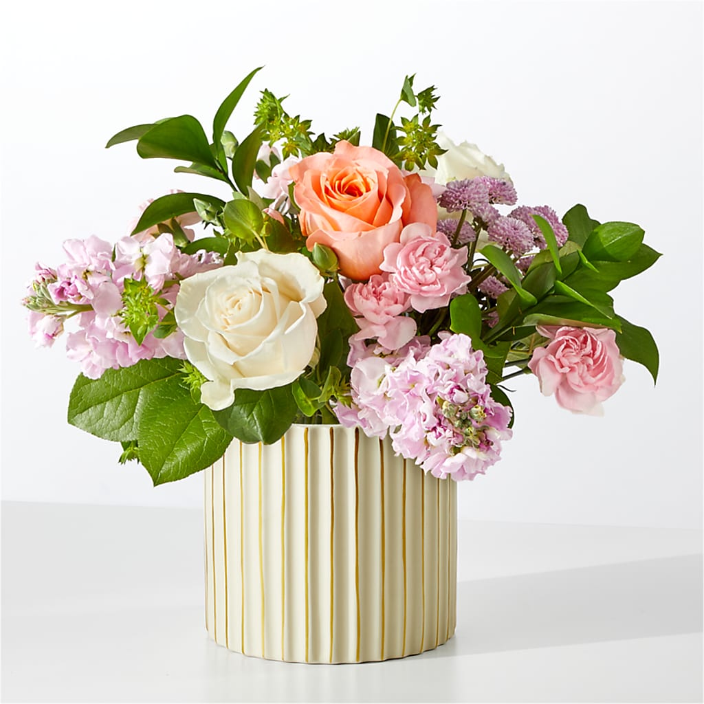 French Market Bouquet with Ivory Vase – Flowers By Willie, Marshall TX
