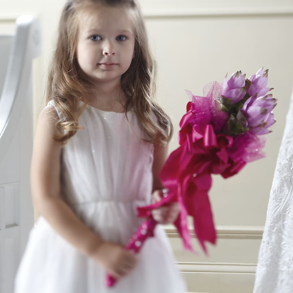 Sparkle Pink Flower Girl Bouquet – Flowers By Willie, Marshall TX