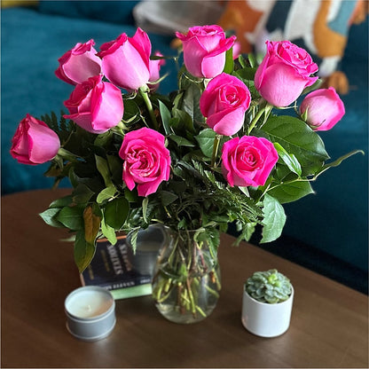 Long Stem Pink Rose Bouquet –  Flowers By Willie, Marshall TX