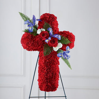 Faithful Hero Floral Cross –  Flowers By Willie, Marshall TX