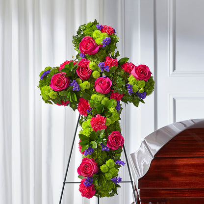 Tribute Rose Floral Cross –  Flowers By Willie, Marshall TX