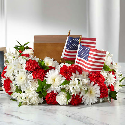 Spirit of Patriotism Cremation Adornment –  Flowers By Willie, Marshall TX