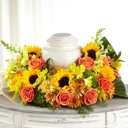 Faithful Sunflower Cremation Adornment –  Flowers By Willie, Marshall TX