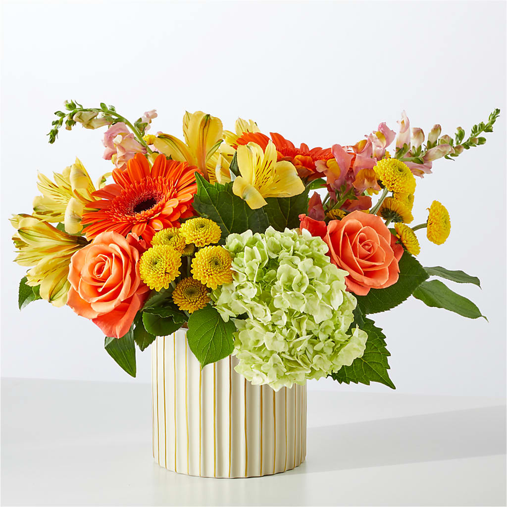 Autumn Sunshine Bouquet with Ivory Vase –  Flowers By Willie, Marshall TX