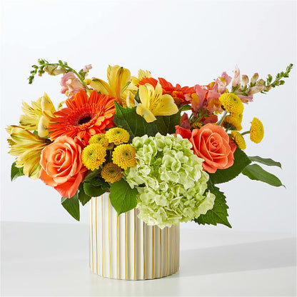 Autumn Sunshine Bouquet with Ivory Vase –  Flowers By Willie, Marshall TX