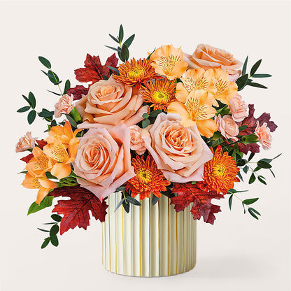 Spiced Latte Bouquet with Ivory Vase –  Flowers By Willie, Marshall TX