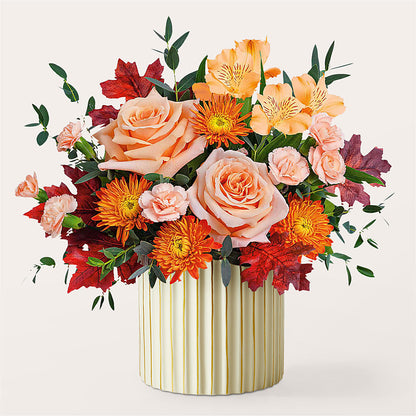 Spiced Latte Bouquet with Ivory Vase –  Flowers By Willie, Marshall TX