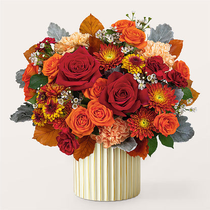 Merlot Bouquet with Ivory Vase –  Flowers By Willie, Marshall TX