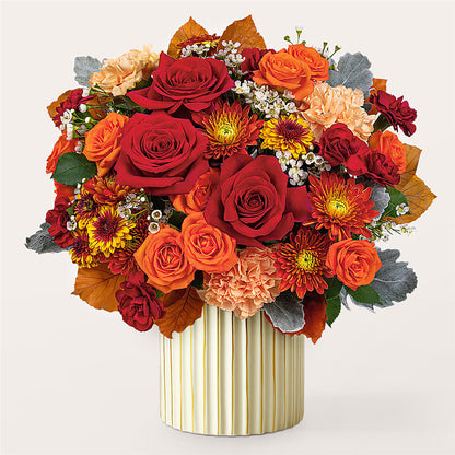 Merlot Bouquet with Ivory Vase –  Flowers By Willie, Marshall TX
