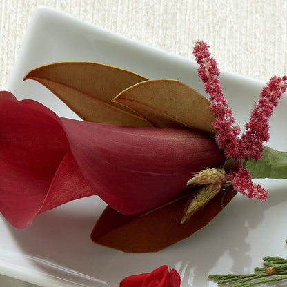 Red Calla Boutonniere –  Flowers By Willie, Marshall TX